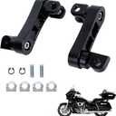 Motorcycle Foot Peg Brackets - PSLER footrest brackets Adjustable Passenger Foot Pegs Extension Bracket Compatible with Sportster Dyna Softail Touring Road King Street Glide Road Glide, 1 Pair