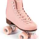 Tuosamtin Roller Skates for Women/ Youth with Height Adjustable stoppers Retro Quad Roller Skates for Outdoor and Indoor (8, Pink)