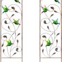 SUNNYPARK Set of 2 Hummingbird Metal Garden Trellis for Climbing Plants, Decorative Vegetables Flowers Vine Trellis for Outdoor Patio 60'' H x 11'' W