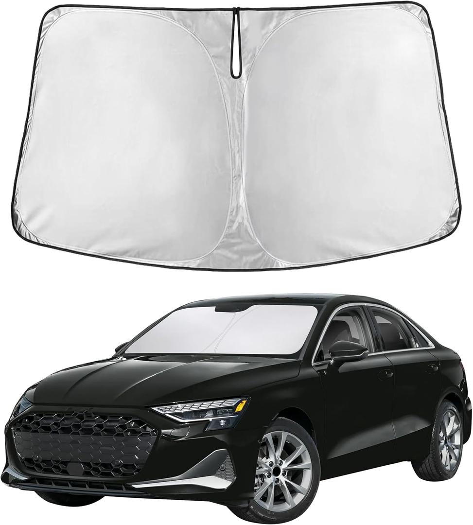 EcoNour Windshield Sunshade Compatible for Audi A3 2022-2023 2024 2025, Sun Visor for Front Windshield & Window Sun Shade Cover, UV Heat Blocker & Protector, Car Accessories