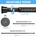 2 Pack Spring Tension Rods 27-38 Inches,5/8" Diameter Black Spring Load Adjustable Expandable,Small Short Tension Curtain Rod for Windows,Kitchen,Doorway,Bathroom,Cupboard Bars