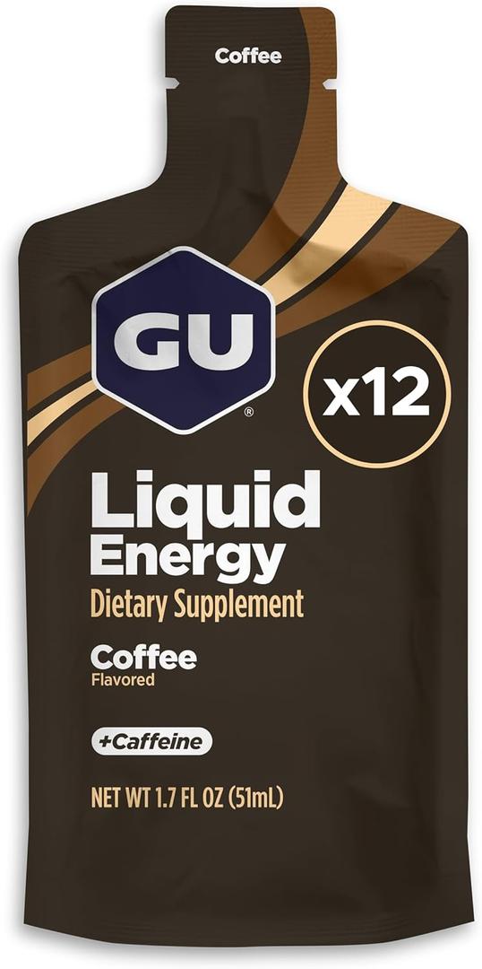 GU Energy Liquid Energy Gel with Complex Carbohydrates, Vegan, Gluten-Free, and Dairy-Free On-The-Go Energy for Any Workout, 12-Count, Coffee, BB 06NOVEMBER2026