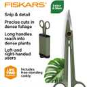 Fiskars Plant Detailer Snips & Holder, Precision Indoor Gardening Tool for Trimming & Pruning Dense Foliage, Long Reach Stainless Steel Micro-Tip Blades for Clean Cuts and Healthy Plant Growth, 6"
