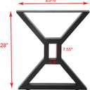 Metal Table Legs - Heavy Duty Desk & Furniture Legs, Modern Industrial Set of 2 (28" Height, 23.6" Wide)