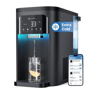 NOVETE Smart Reverse Osmosis Water Filter Countertop, UV 8-Stage RO Water Filtration System with APP Control, Cold Water Down to 32, NSF/ANSI 42/58 Certified, 4:1 Pure to Drain, No Plumbing, CRF1A-Qi
