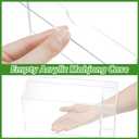 Empty Acrylic Mahjong Case Mahjong Storage Box for American Tiles and Mahjongs Cards Transparent Display Box for Mahjongs Tiles Accessories Supplies (Large,4 Compartment)