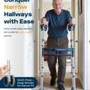Narrow Walker for Seniors, 18 inches Wide - Adjustable Width, Lightweight Folding Walker, 350lbs Heavy Duty Bariatric Walker for Elderly, Standard Walker for Small Doorways