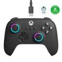 8BitDo Ultimate C Wired Controller for Xbox with Hall Effect Joysticks and Triggers, RGB Lighting Fire Ring, Compatible with Xbox Series X|S, Xbox One, Windows 10/11 - Officially Licensed (Dark Gray)