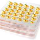 3 Pack Deviled Egg Containers with Lid, 90 Slot Easter Plastic Egg Holder for Refrigerator, Clear Storage Egg Carrier Tray Stackable Egg Dispense for Party, Travel, Camping