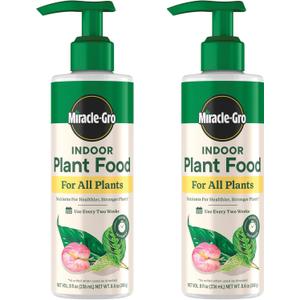 Miracle-Gro Indoor Plant Food for All Plants, Liquid Plant Food for Houseplants, Flowers, Vegetables, Herbs, and More, 8 fl. oz., 2-Pack
