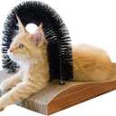 FUKUMARU Cat Self Groomer, 2.0 Version Cat Arch Face Scratcher with Scratcher Pad, Cats Back Grooming Massager Toy Brush for Indoor Kitten and Small Dog