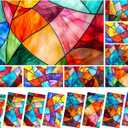 8 Pcs Fluorescent Light Covers with 80 Magnets Decorative for Classroom Ceiling Light 4 x 2Ft Magnetic Covers Filter Easy Install for Office Hospitals & Home Drop Ceiling SuppliesRetro Glass Window