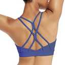 RUNNING GIRL Sports Bras for Women,Strappy Crisscross Back Padded Low Impact Running Sports Bra with Removable Cups L
