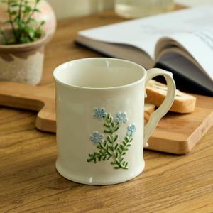 Artistic Lavender pattern Ceramic Coffee Mug - 16oz, Hand-Painted, Microwave heating and dishwasher cleaning, Ideal for Daily Brews