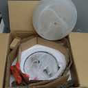 Aspen Creative 63023-09-2, 2-Light Flush Mount, Brushed Nickel Finish w/Alabaster Glass, 13" Dia, E26 Socket, 60 Watts, Bulb Not Included, Set of 2