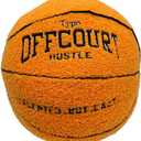 OUKEYI 9.8"/25cm Offcourt Basketball Plush Toy, Soft Basketball Plush Pillow Stuffed Basketball Plush Toy Sofa Ball Pillow Household Stuffed Ball for Fans Boys and Girls All of Age (Orange)