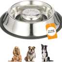 Neater Pet Brands Stainless Steel Slow Feed Bowl - Non-Tip & Non-Skid - Stops Dog Food Gulping, Bloat, Indigestion, and Rapid Eating (3 Cup)