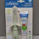 Dr. Browns Infant-to-Toddler Training Toothbrush Set, Mint Elephant with Fluoride-Free Strawberry Baby Toothpaste, 0-3 years,BBD 06/2028