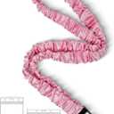 2 x Stretchy Scrunchie Lanyard for ID Badges Keys, Cute Teacher Lanyard for Women with 2 Card Holders 19.6 Inch (Pink)