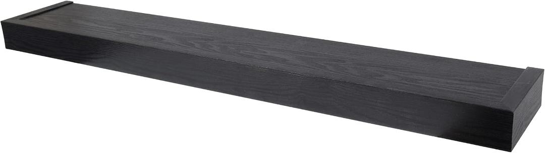 HIGH & MIGHTY 515614 Modern 36" Floating Shelf Holds up to 25lbs, Easy Tool-Free Dry Wall Installation, Flat, Retail Packaging, Black