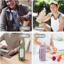 SIEROZUR 32 oz Glass Water Bottle with Straw and Handle 1 Liter Glass Water Bottle with Silicone Sleeve and Time Marker Sports Water Jug Wide Mouth for Travel Gym (Black)