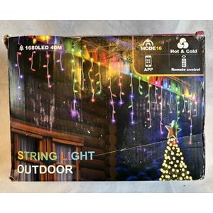 Icicle Lights String Outdoor 40 Meters, 131 Foot, 1680 LED 8 Modes Remote & App