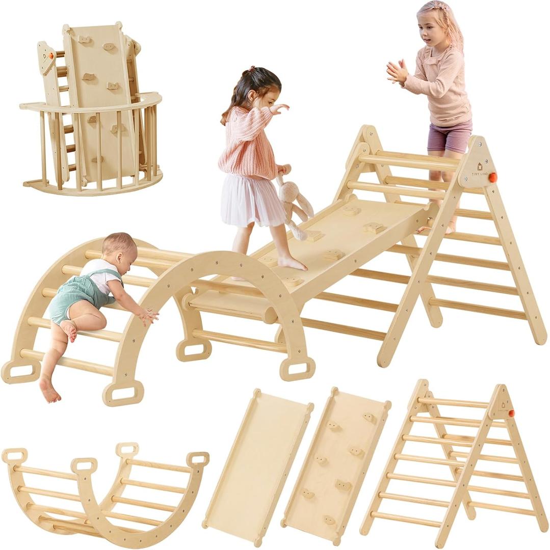 Tiny Land 3-in-1 Montessori Climbing Set, Natural