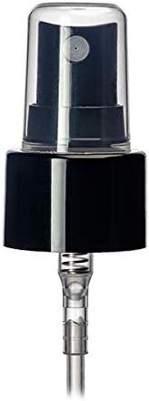 Smooth Skirt Fine Mist Fingertip Sprayer. With Clear Overcap (Black, 100 Pcs)