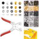 GTAAOY 100 Sets 9.5mm Metal Snaps Buttons with Fastener Pliers Press Tool Kit Perfect for Baby Crafts Clothes Hats and Sewing, Snap Button Fasteners Kit for Baby Clothing Sewing