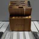 Emojoy Knife Set, Kitchen Knife Set with Block  17 PCS German Titanium Steel Knives with Heavy-Duty Acacia Wood Block and Built-in Sharpener for Home Cooking, Dishwasher Safe