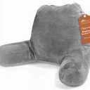 Sasttie Reading Pillows for Sitting in Bed Adult, Velvet Back Pillow Bed Sitting Up, Back-Rest Support Cushion for Sit Up on Couch, Sofa, and Floor, Dorm Essentials, Oeko-Tex Certified, Dark Grey