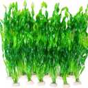 Ameliade 12 PCS Aquarium Artificial Seaweed Decorations 12 Inch Tall Plastic Plants Decor Large Fish Tank Accessories