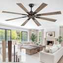 ZMISHIBO 65 Inch Oil Rubbed Bronze Ceiling Fan No Light with Remote