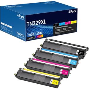 TN229XL Toner Cartridge MFC-L3780CDW Compatible for Brother TN229XL TN229 Replacement TN-229 XL Toner Cartridges 4 Pack Work with MFC-L3780CDW HL-L3280CDW MFC-L3720CDW HL-L3220CDW HL-L3300CDW Printes