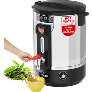 Electric Water Boiler, 13L/13.7QT Commercial Hot Water Dispenser, 1500W Hot Water Boiler Urn Beverage Dispenser with Stainless Steel Spigot, Doubled-Wall Insulation, Adjustable Temperature