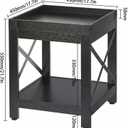 Farmhouse Square Side Table,2-Tier End Table with Storage Shelf, 17.7"L x 17.7"W x 21.7"H
