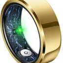 Smart Ring for Women Men, Fashion Minimalist Fitness Ring & Sleep Tracker Ring with Heart Rate, Blood Pressure,5ATM Waterproof Health Ring, No Subscription, Gifts for Women Men Gift (Gold,9)