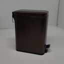 mDesign Small Modern 1.3 Gallon Rectangle Metal Lidded Step Trash Can, Compact Garbage Bin with Removable Liner Bucket and Handle for Bathroom, Kitchen, Craft Room, Office, Garage - Bronze