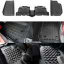 RT-TCZ Front and Back Floor Foot Mats TPE Floor Carpet Liner Slush Mat Accessories for Jeep Wrangler JKU 4 Door 2007-2017