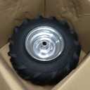 RONPOW 13x5.00-6 Rear Tine Tiller Tire and Wheel, 3/4" Axle Bore, 500Lbs Load, Easy to Install, 4 Ply Durable Pneumatic Replacement Rototiller Assembly for Garden Tiller & Farm Equipment, 2Pack Silver