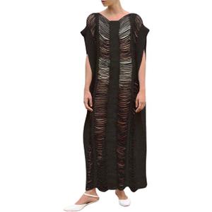 Bsubseach Women Crochet Hollow Out Swimsuit Cover Ups Knitted Beach Tank Dress (Ab-black), Fit Us Size XS,S,M,L,XL