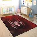 Red Spider Area Rug White Spider Symbol Carpet Modern Graphic Hallway Popular Rug Unique Home Decor Floor Mat for Kids Room Living Room Bedroom Playroom Rugs 4'x 5.3'