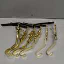 Gold Christmas Stocking Hooks - Set of 6, Reusable No-Damage Hangers for Fireplace Mantle and Christmas Decoration