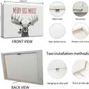 Ryeolo Funny Christmas Moose Wall Art Framed, Moose Christmas Decorations, Farmhouse Holiday Xmas Elk Deer Canvas Wall Art Prints for Home Bedroom Living Room Office Decor, 12x16 Inches