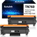 Brother Genuine High-Yield Black Toner Cartridge Twin Pack TN760 2Pk, TN7602PK, 2 Pack