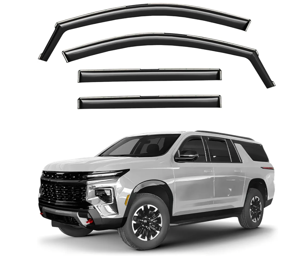 Vvwmluui Tap-On Window Visor Deflector Visors Compatible with Chevrolet Traverse 2024 2025 2026, 4pc Rain Guard Extra Durable Sun Wind Air Side Vent Window Deflector