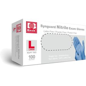 Medical Nitrile Exam Gloves - Latex-Free & Powder-Free & Non-Sterile, Disposable Gloves (pack of 100, Blue) (Large (Blue))