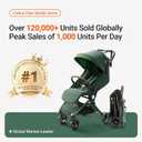 MAMAZING Ultra Air Lightweight Baby Travel Stroller with Carbon Fiber Frame, Compact & Airplane-Friendly, One-Handed Fold, 11.6 lbs, Perfect for Toddlers, Green