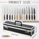 Geetery 2 Pcs Chef's Knife Cases Aluminum Hard Shell with Double Combination Lock and Compartments Storage Box Portable Organizer with 8 Knife Slots for Cooking Classes