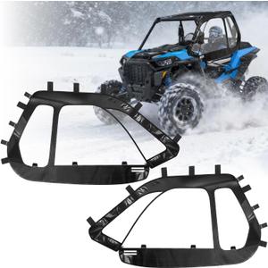 Soft Upper Doors with Side Mirror Cutout Compatible with Polaris RZR XP 1000 / XP Turbo 2-Seater 2014-2023 | Waterproof & Enhanced Vision for Max Durability